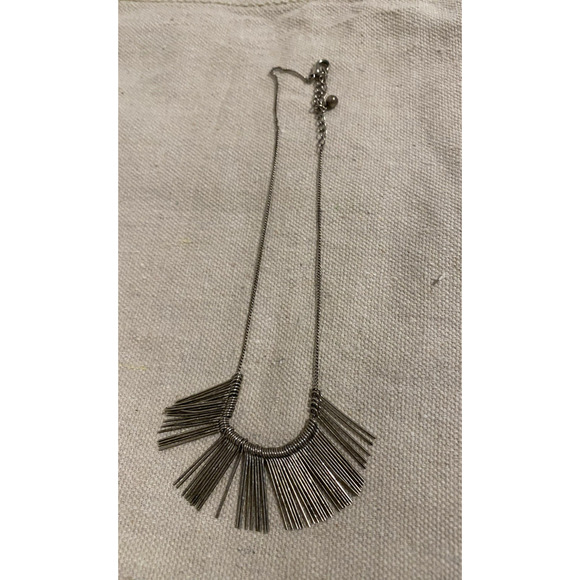 Vintage 70's Mid-Century Modern 16 inch Necklace Metal Dangles Choker Style - Picture 3 of 5